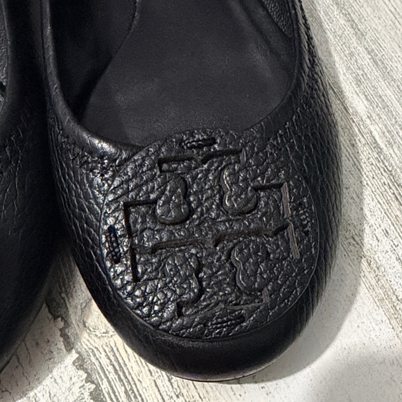 Tory Burch Mini Ballet Black Textured Flats Size 5 - Picture 14 of 14